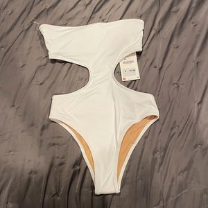 Zara New Cut Out White Swimsuit